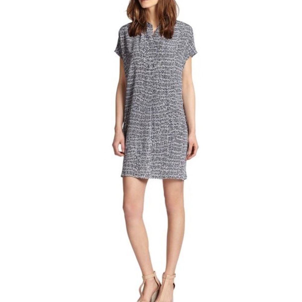 VINCE Silk Static Print Dress